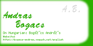 andras bogacs business card